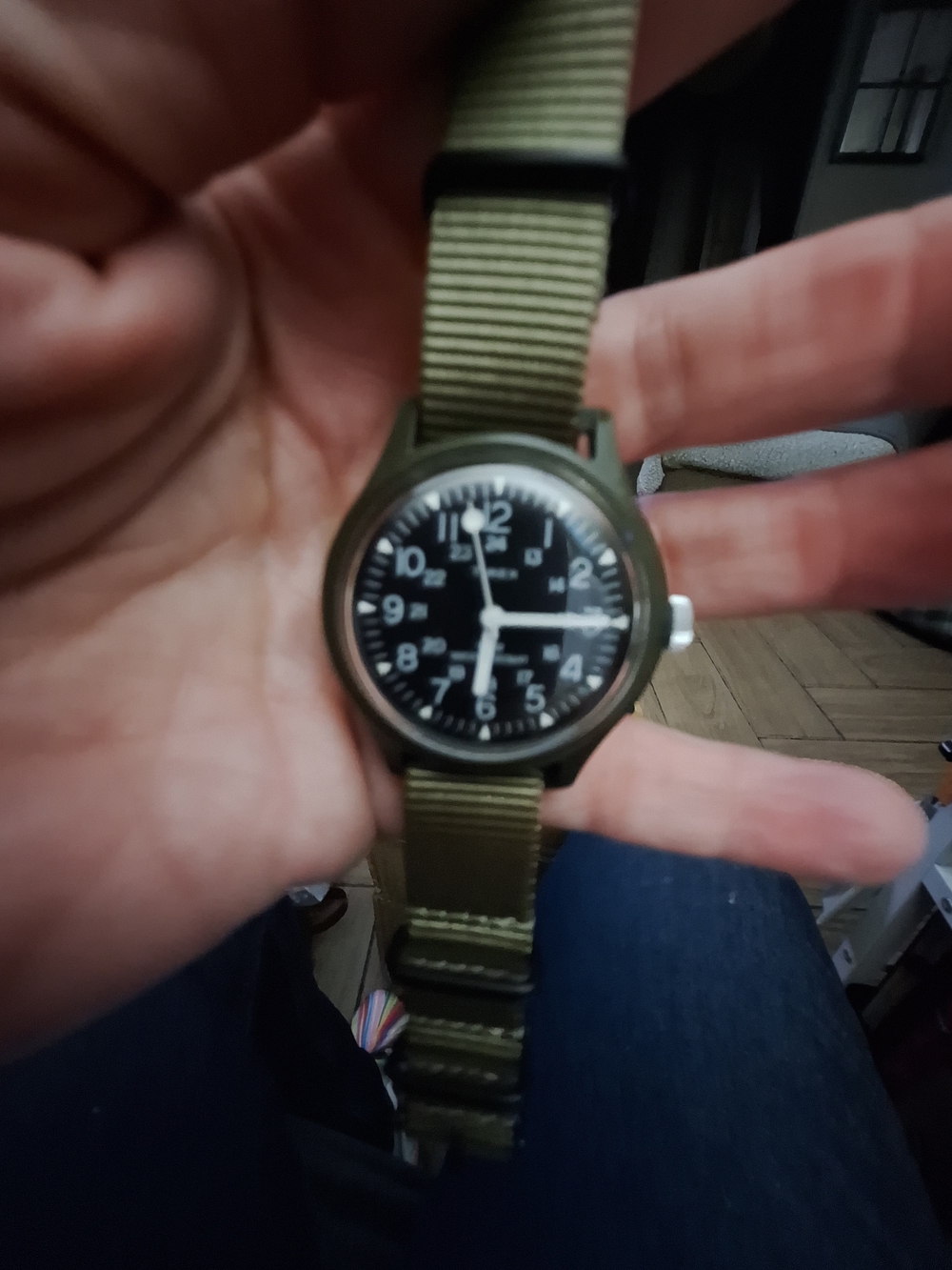 Vintage Timex Camper Military Field Watch - Olive Green MacGyver - Picture 1 of 6